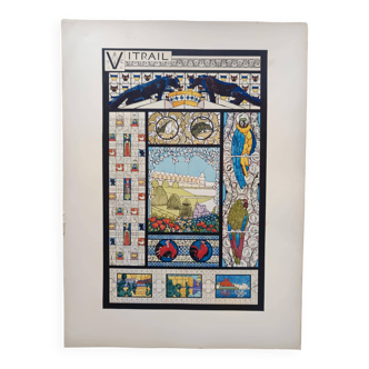 Art Nouveau illustration of a stained glass window by René Binet, 1902