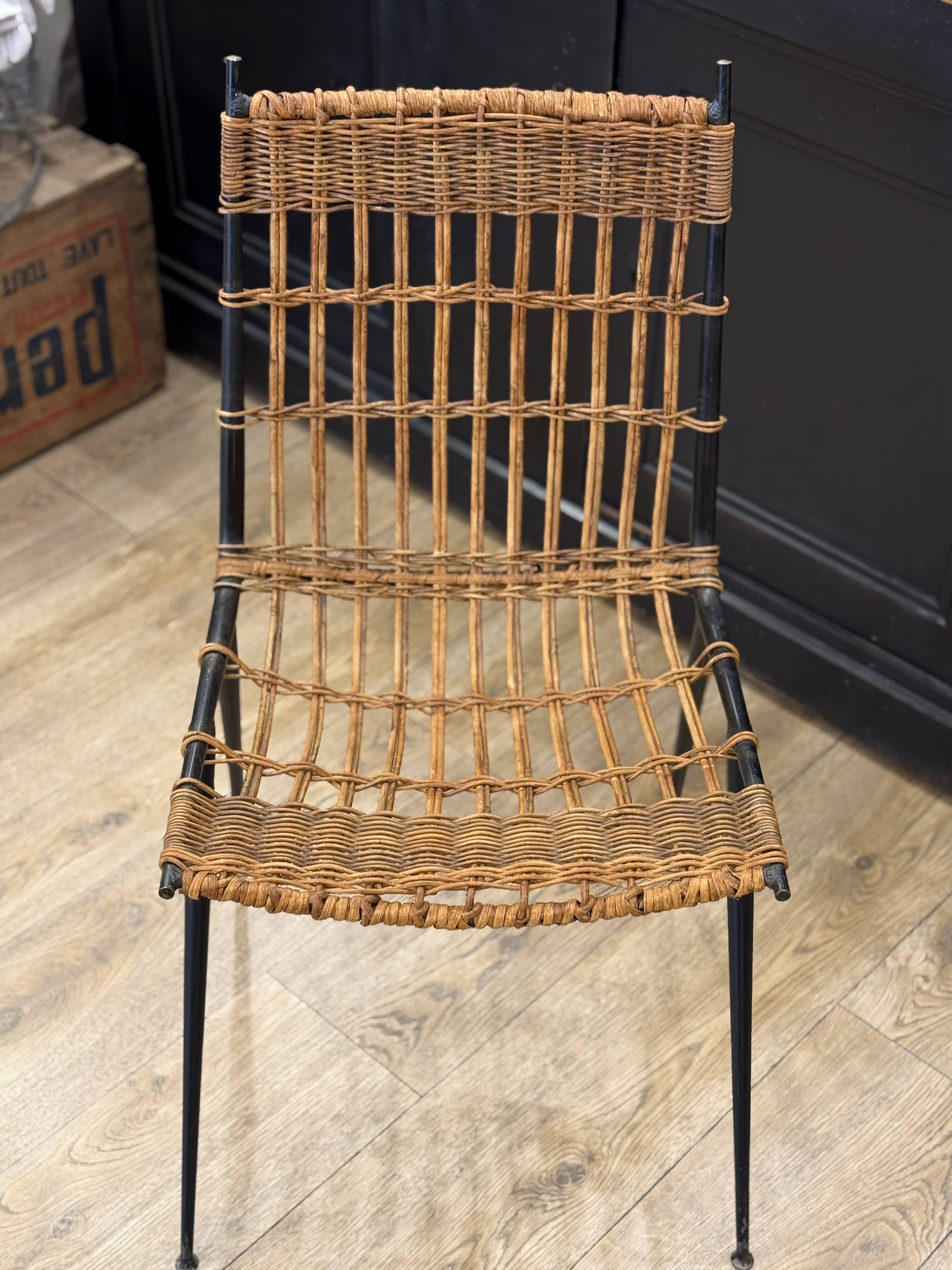 Raoul Guys rattan and iron chair