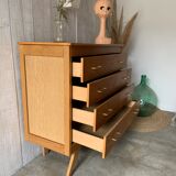 Chest of drawers with compass feet