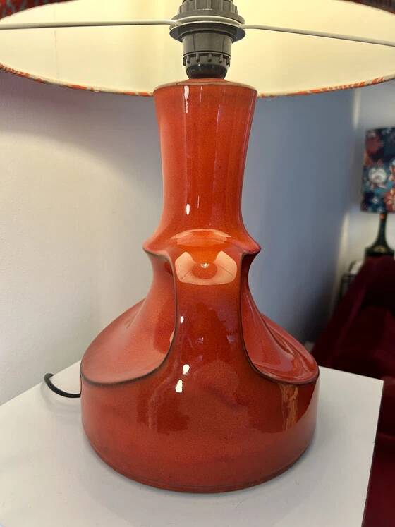 Rare design lamp pan ceramic - west german pottery