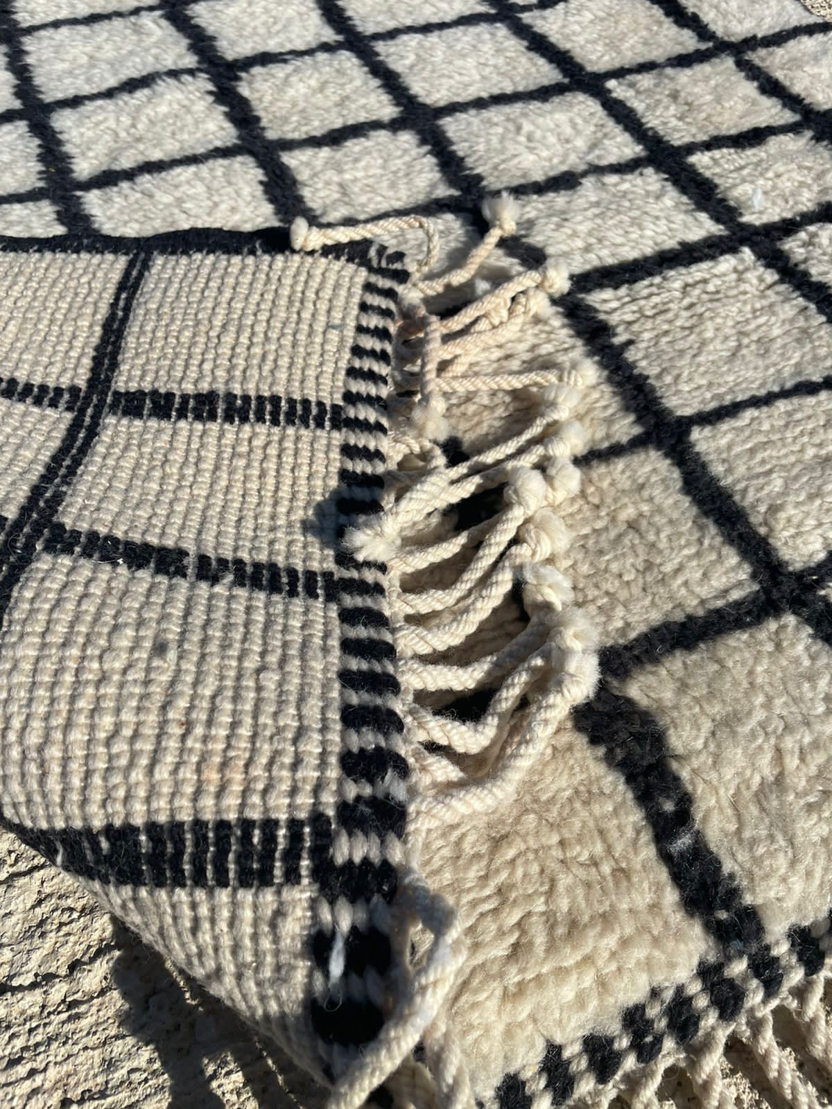 Berber rug black white 152x102cm