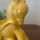 Figurine, vintage yellow ceramic donkey