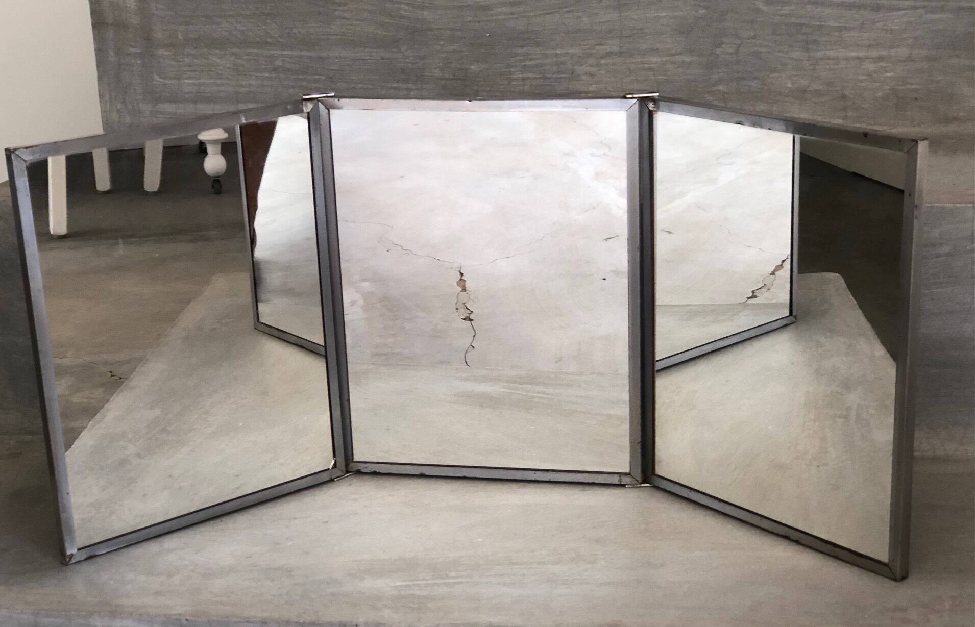 Triptych barber mirror 73x30cm