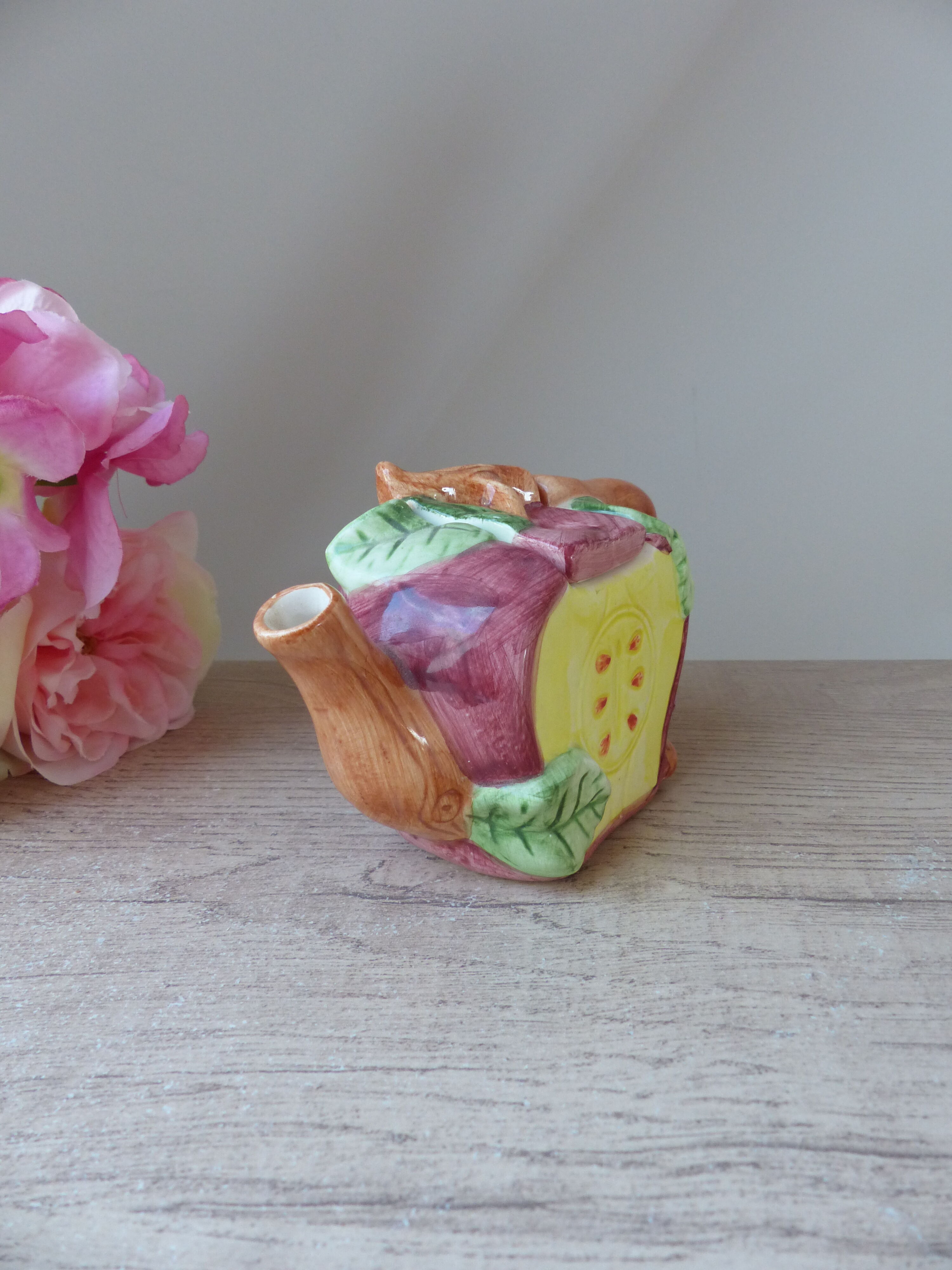 Miniature Potato Shaped Teapot Vintage Ceramic Chewable