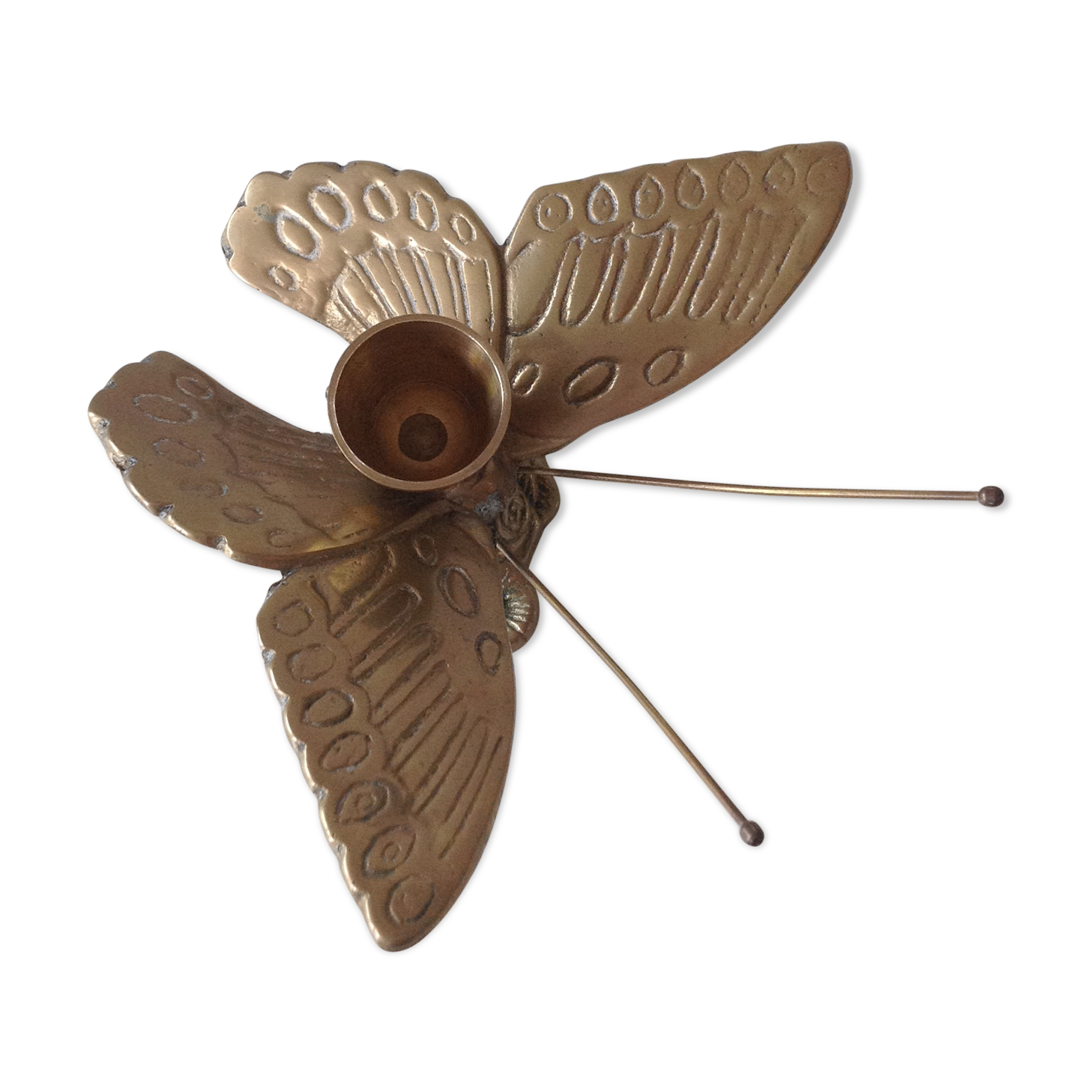 Brass butterfly candlestick