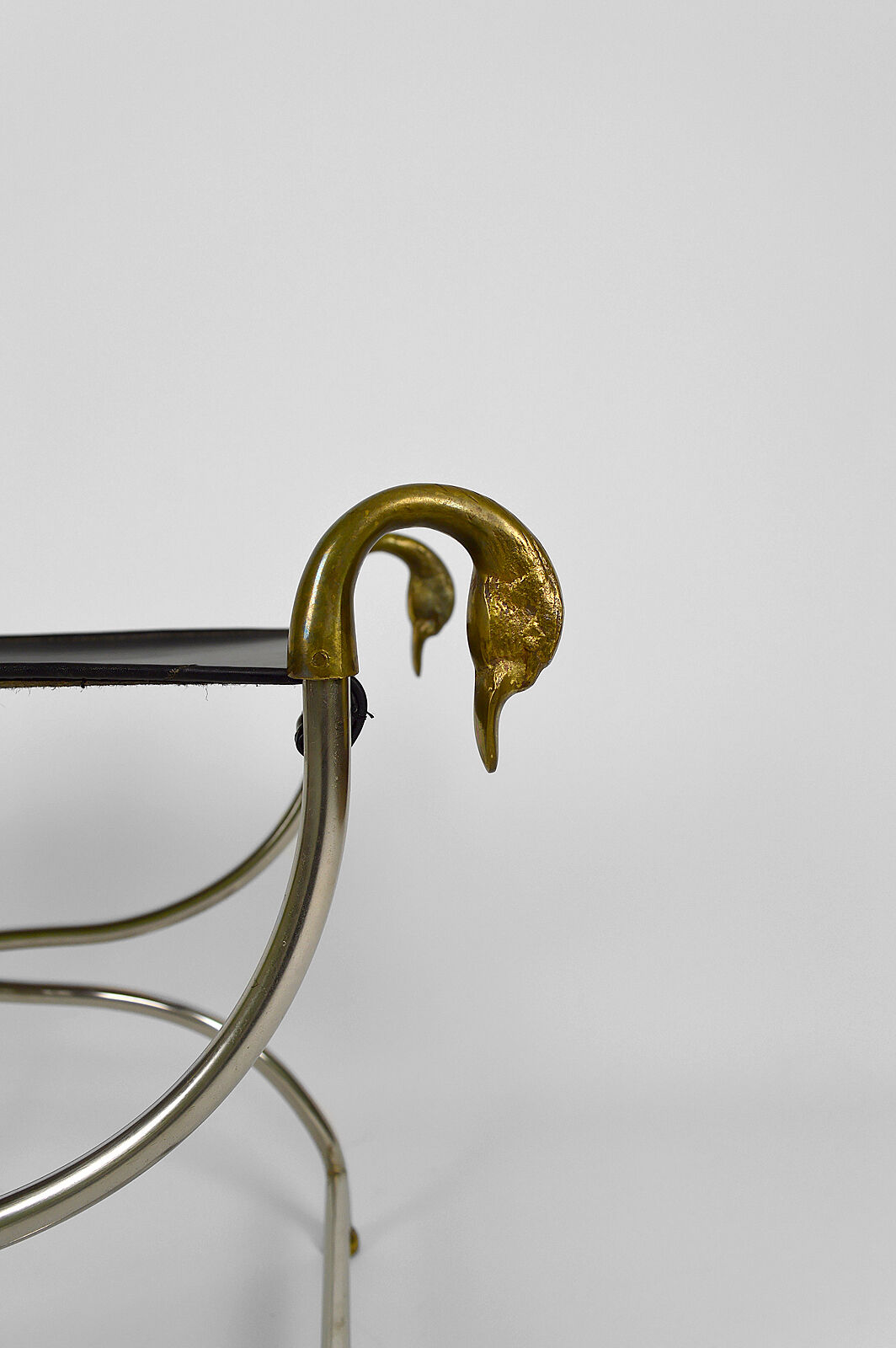 Neoclassical swan-headed curule circa 1960