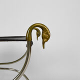 Neoclassical swan-headed curule circa 1960