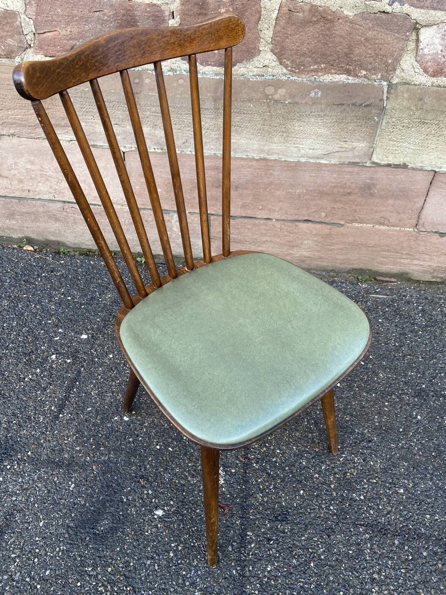 6 vintage chairs Baumann 1960 mid-century Scandinavian compass feet simi