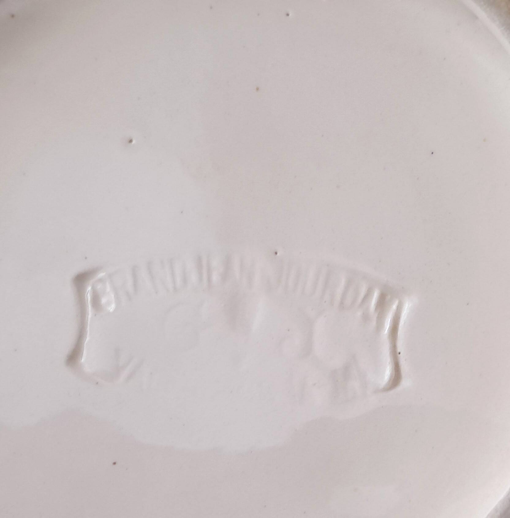 13-piece coffee service in faux wood Granjean Vallauris 1960.