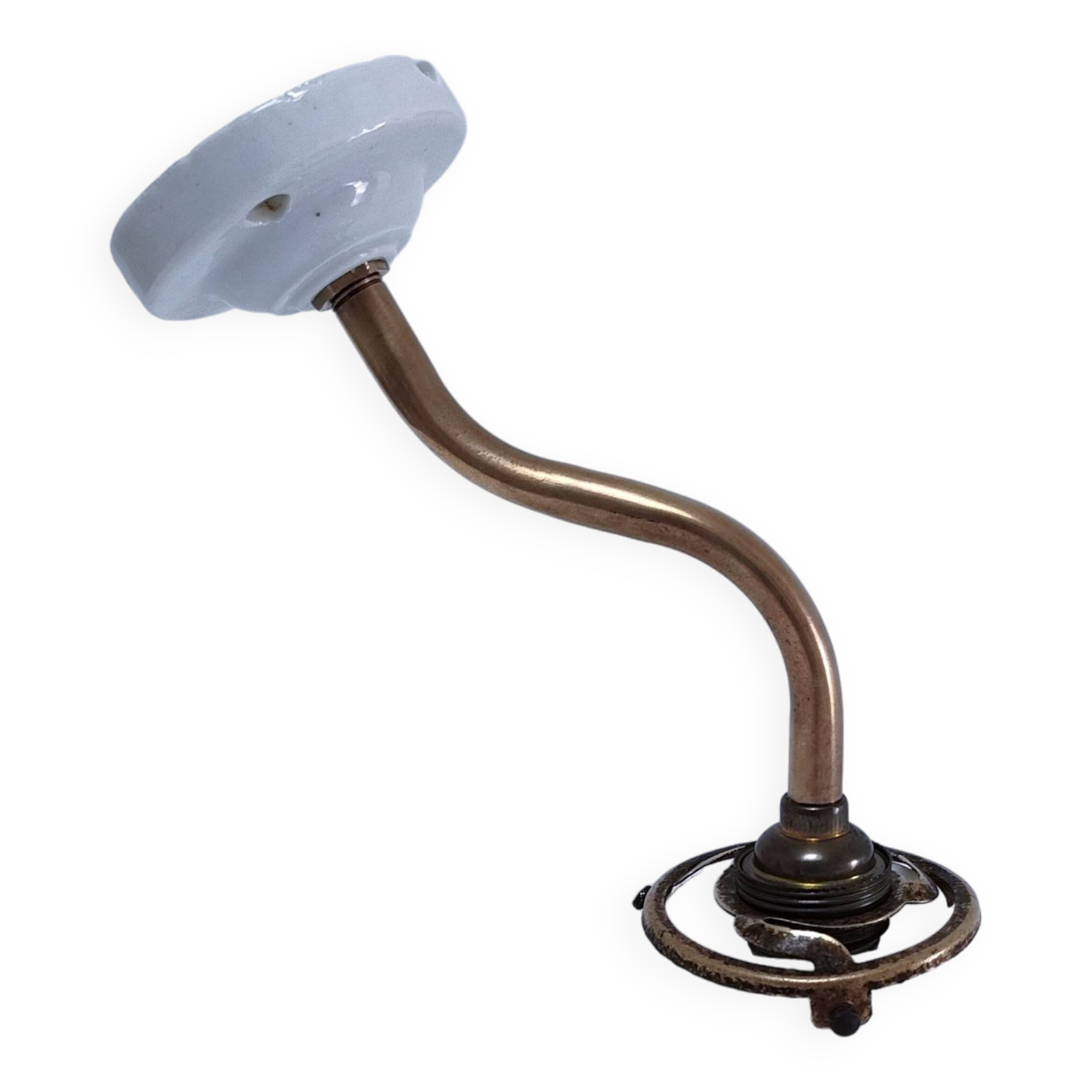 Opaline porcelain brass wall light early 20th century