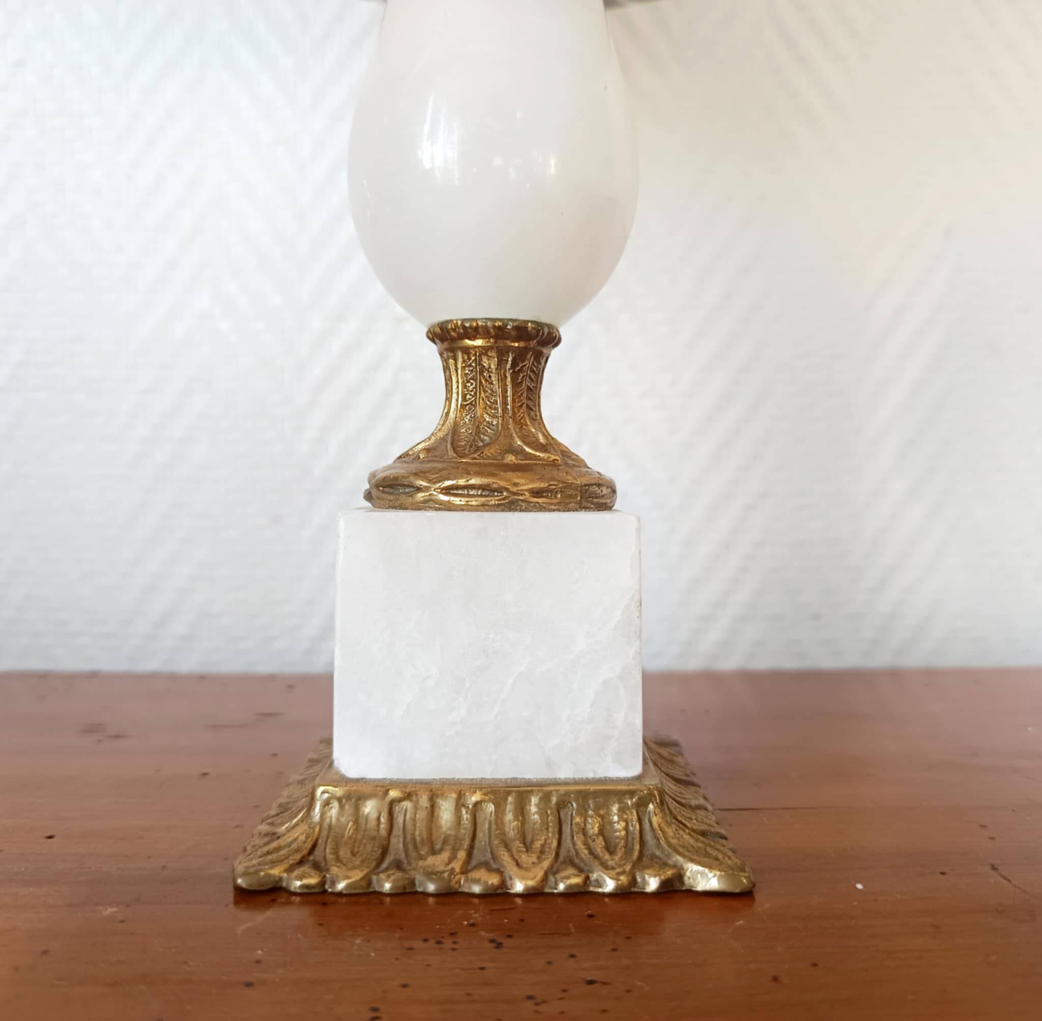 Alabaster and gilt bronze lamp