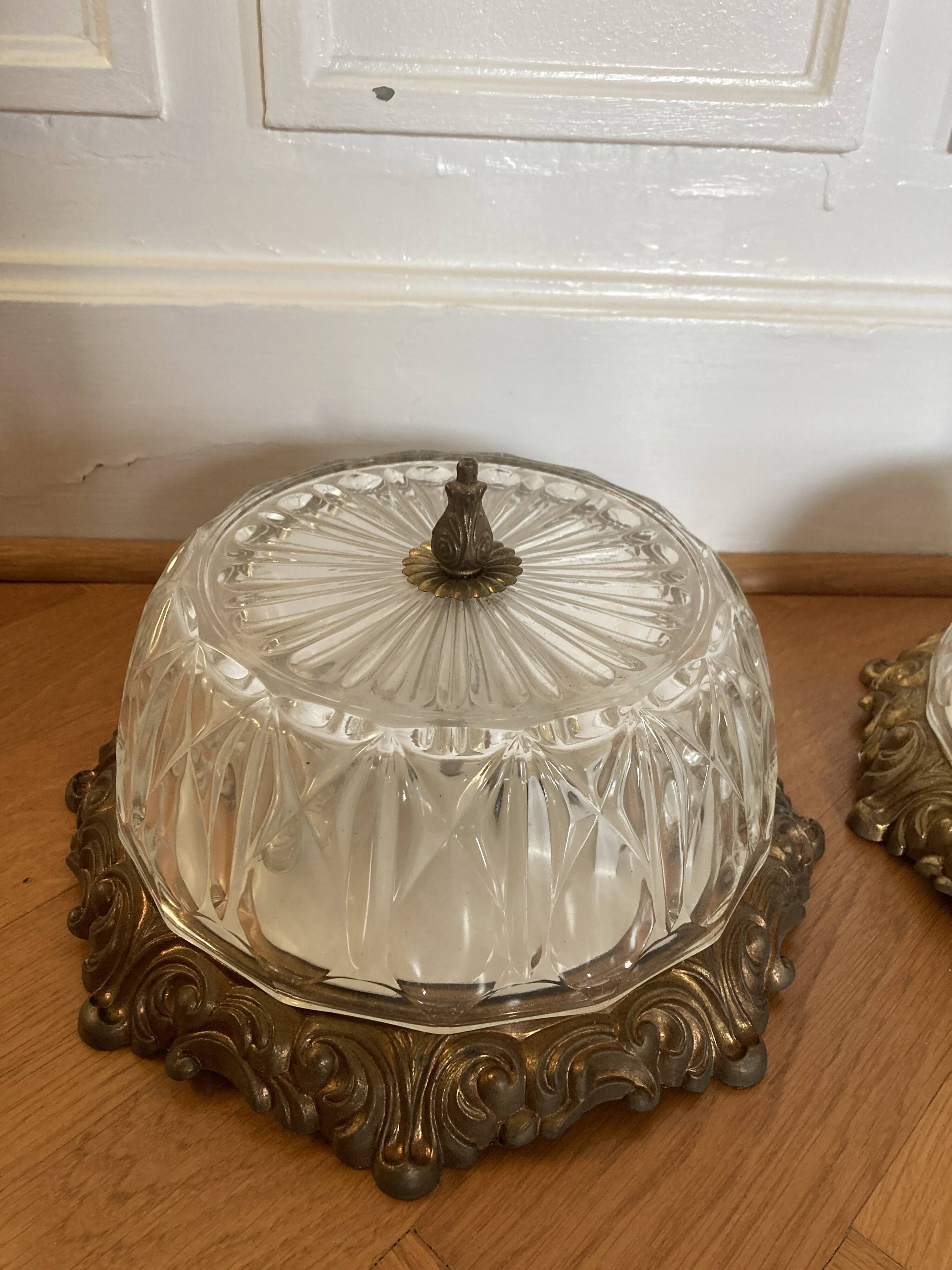 Pair of Italian ceiling lights, 50s-60s