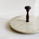 Plateau à fromage marbre et bois vintage