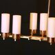 Mid-century, brass chandelier, height opalines, france