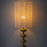 Pair of Swedish Mid-Century Brass Bobbin Table Lamps by Aneta, circa 1960