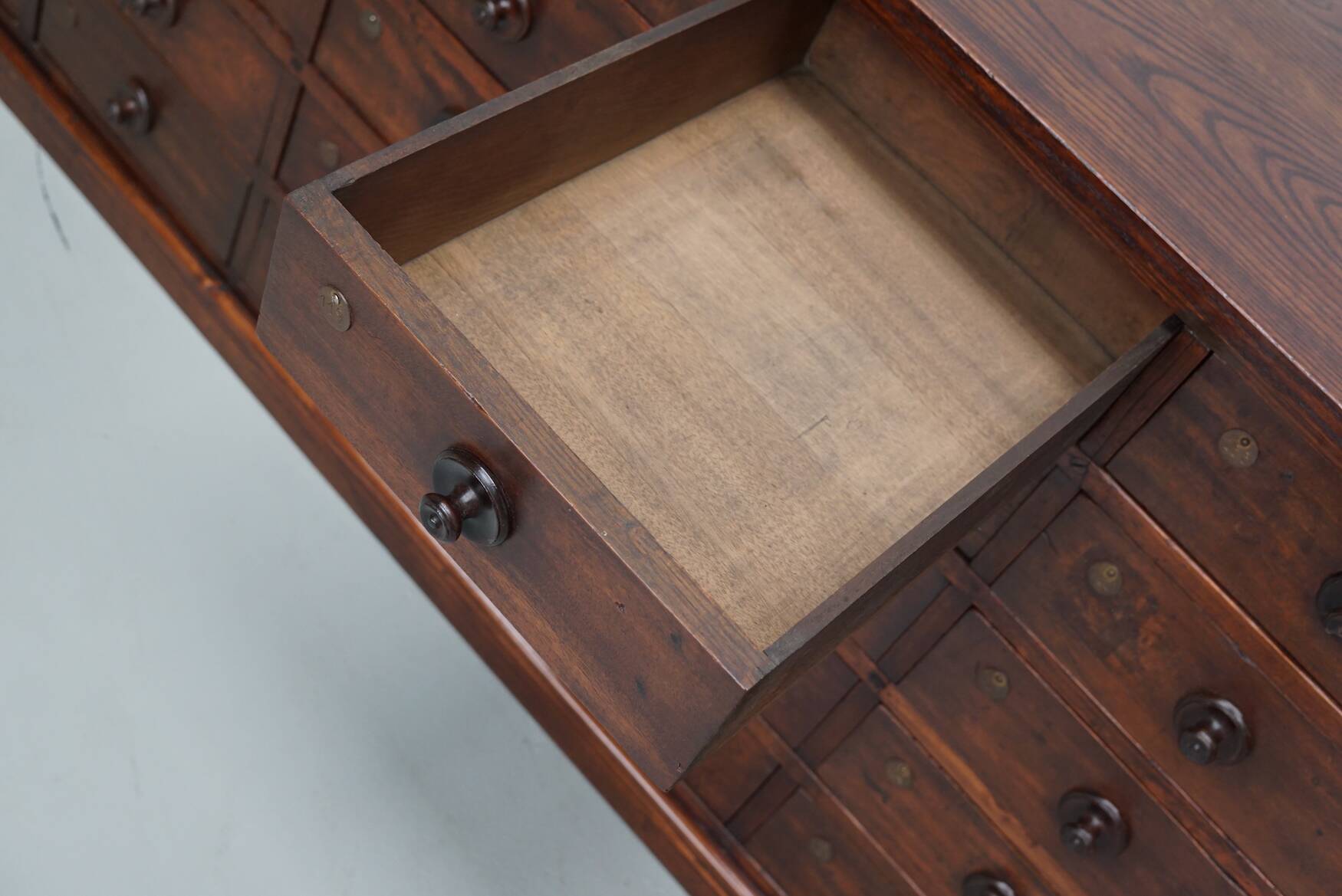 Very Large Antique Hardwood Apothecary Cabinet / Bank of Drawers, ca 1900