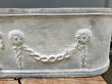 Large cast iron planter grey jardiniere