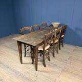 Rustic French oak farmhouse dining table