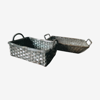 Duo of braided metal baskets