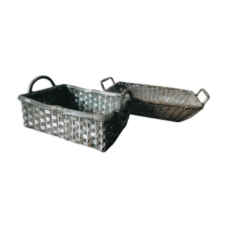Duo of braided metal baskets