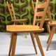 Lot of 6 Campagnard bistro chalet chairs 1960 vintage