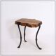 Table d'appoint tripode en bois et fer forgé, 1960