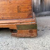 Antique camphor chest made of camphor wood and brass