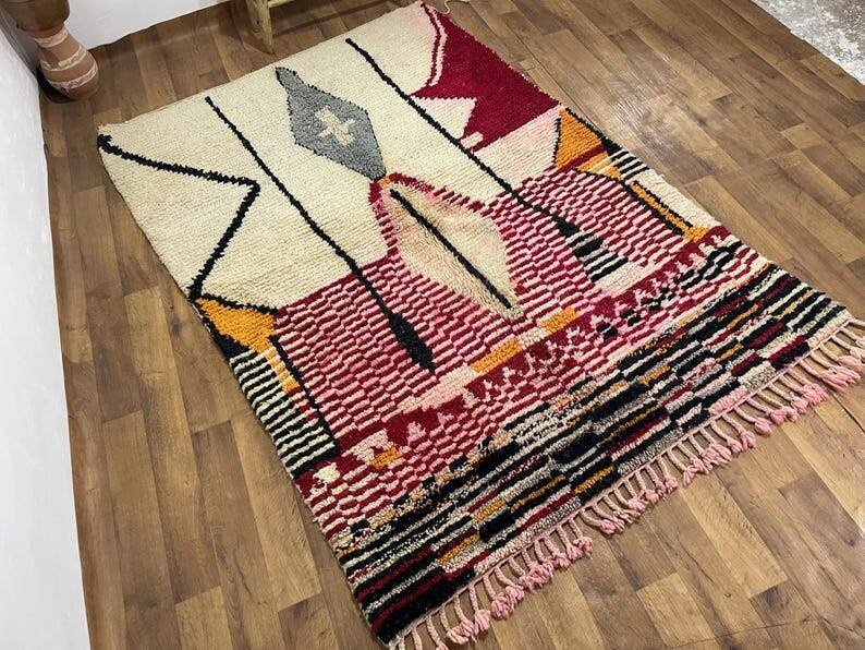Handwoven colored wool apis boujad 150/250cm