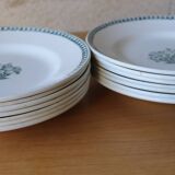 14 assiettes anciennes en terre de fer l'amandinoise