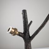 Hammered Copper Sculptural Lamp in the Shape of a Tree, Mid-Century Modern