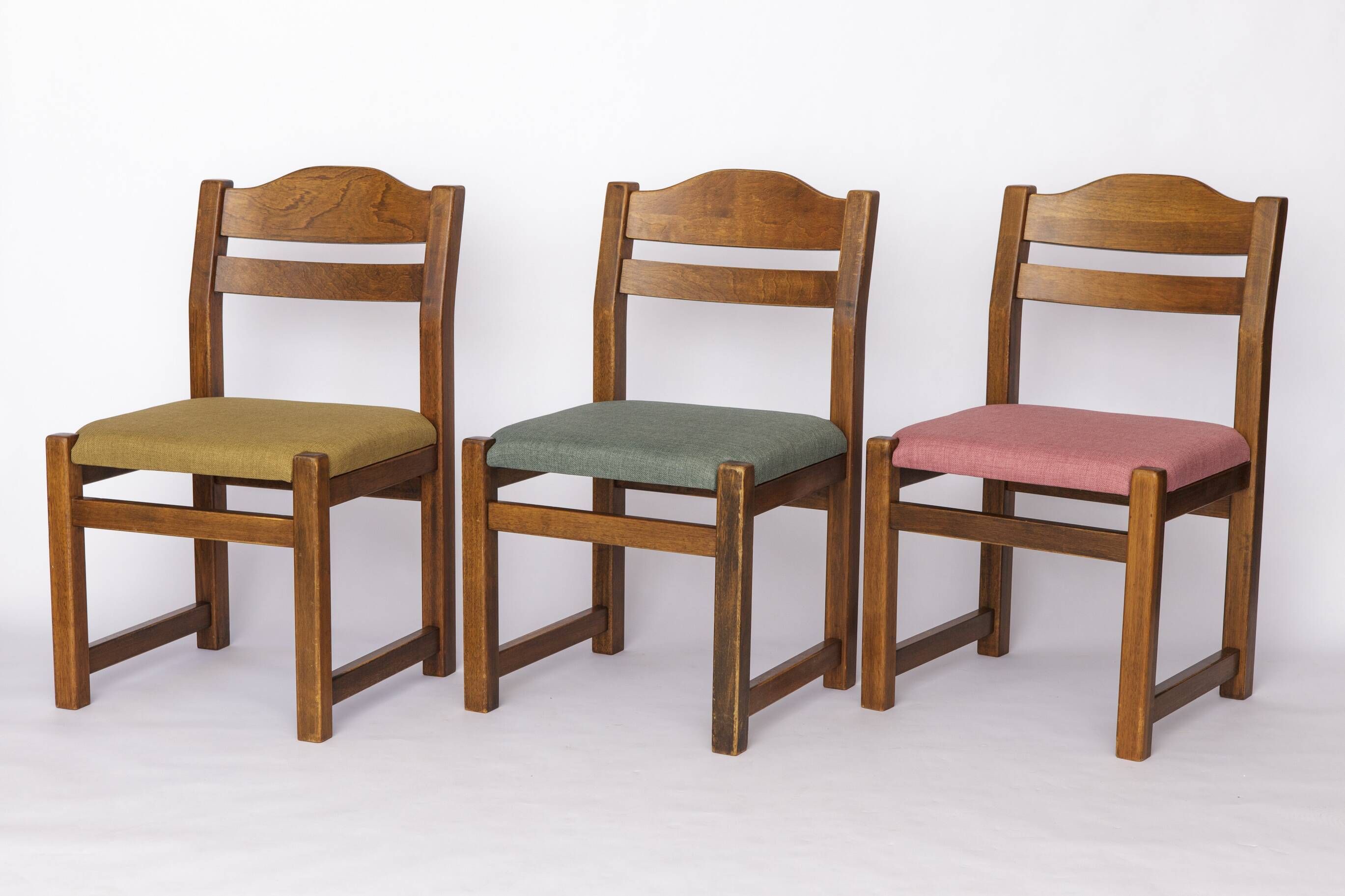 Set of 5 Vintage Dining Chairs, 1960s–1970s | Colorful Upholstered Vintage