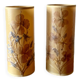 Pair of vintage dried flower lamps