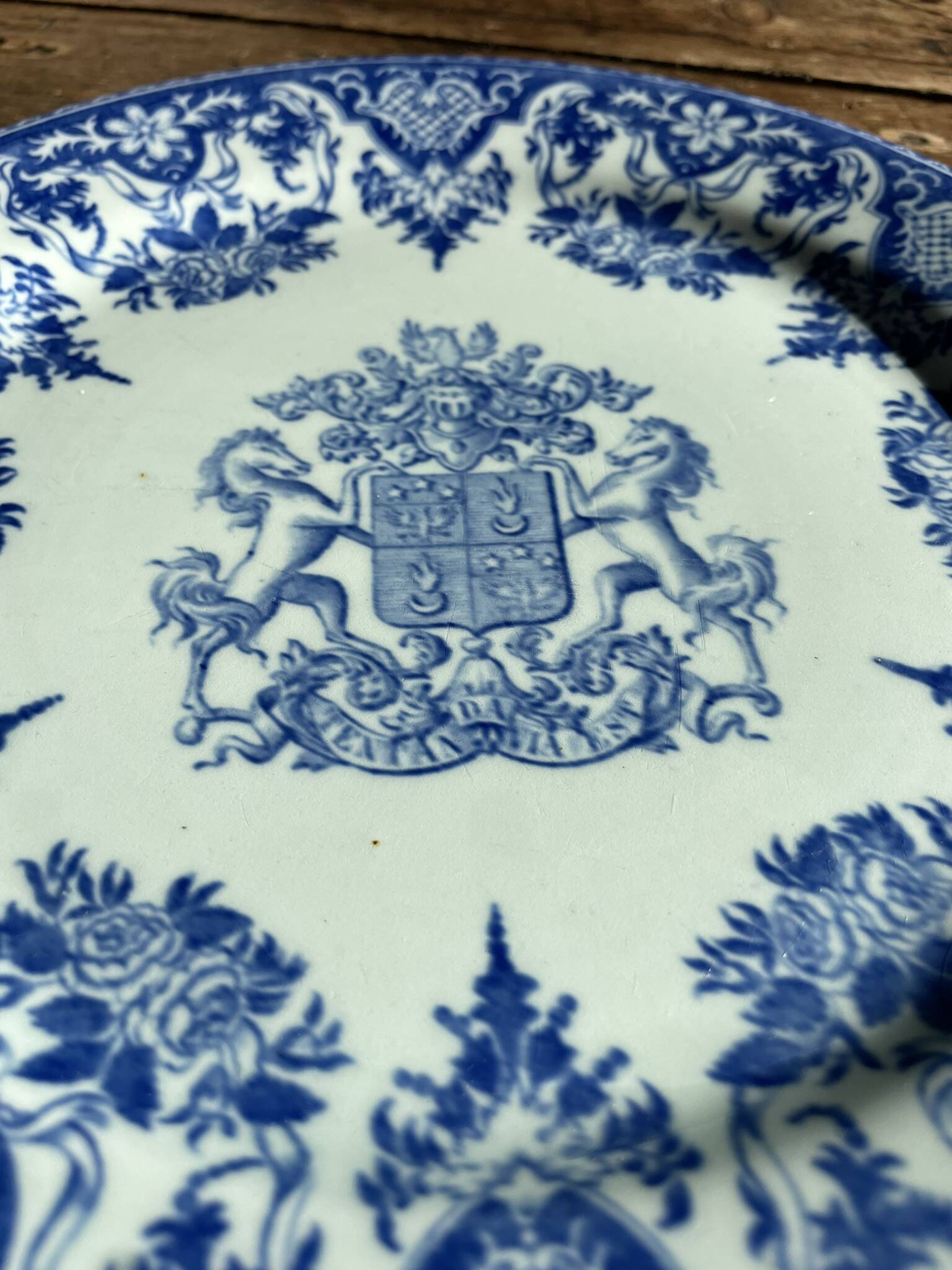 Large plate with A. Clain & Perrier Fils coat of arms