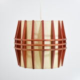 Suspension rhodoïde et bois, cocoon vintage, 1960