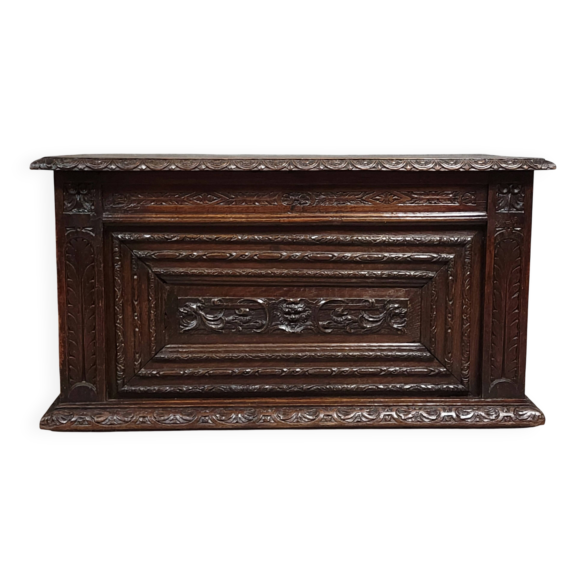 Louis XIII period solid oak chest