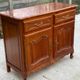 Louis XV buffet in cherry wood and shiny marquetry with 2 doors and 2 drawers