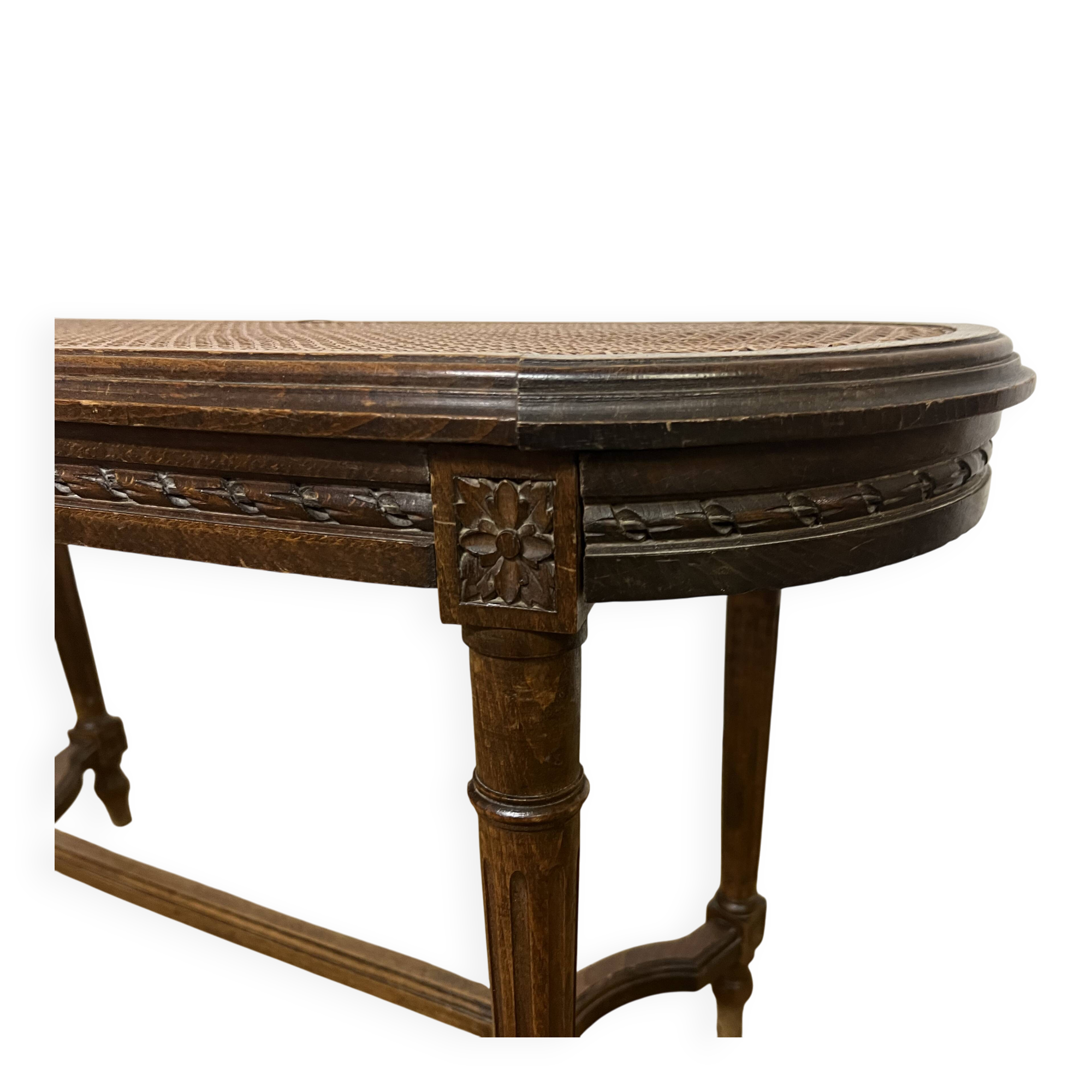 Louis XVI piano bench with caning