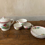 Sugar lot, cups, saucers Digoin