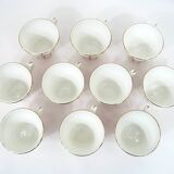 10 white ceramic coffee cups - Digoin 9604 France - vintage 50s