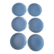 6 blue dessert plates