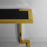 Rare Nucci Valsecchi console in bronze and blue granite, Italy 1970s