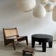 Coffee table en bois massif monoxyle noir