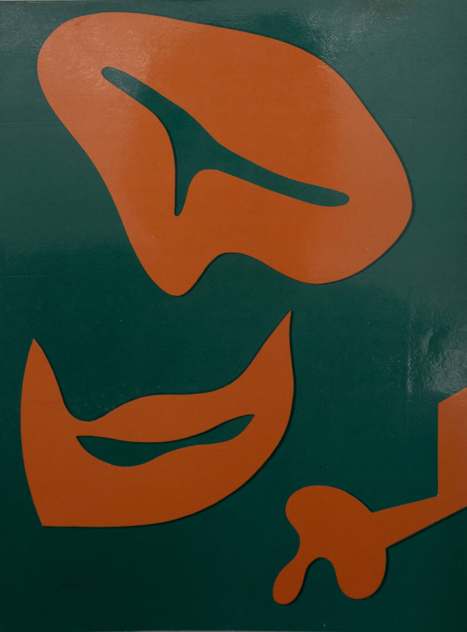 Jean arp: abstract composition in orange and green - original lithograph