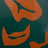 Jean arp: abstract composition in orange and green - original lithograph