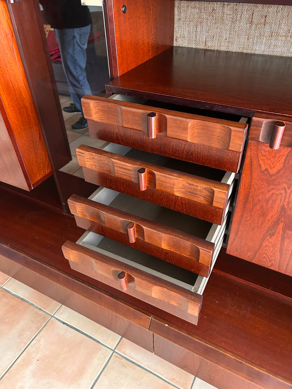 Living room, rosewood buffet