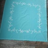 Nappe et 12 serviettes en coton vert d'eau