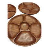 Set of 3 teak plates