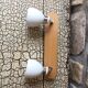 Vintage double metal and porcelain sconce