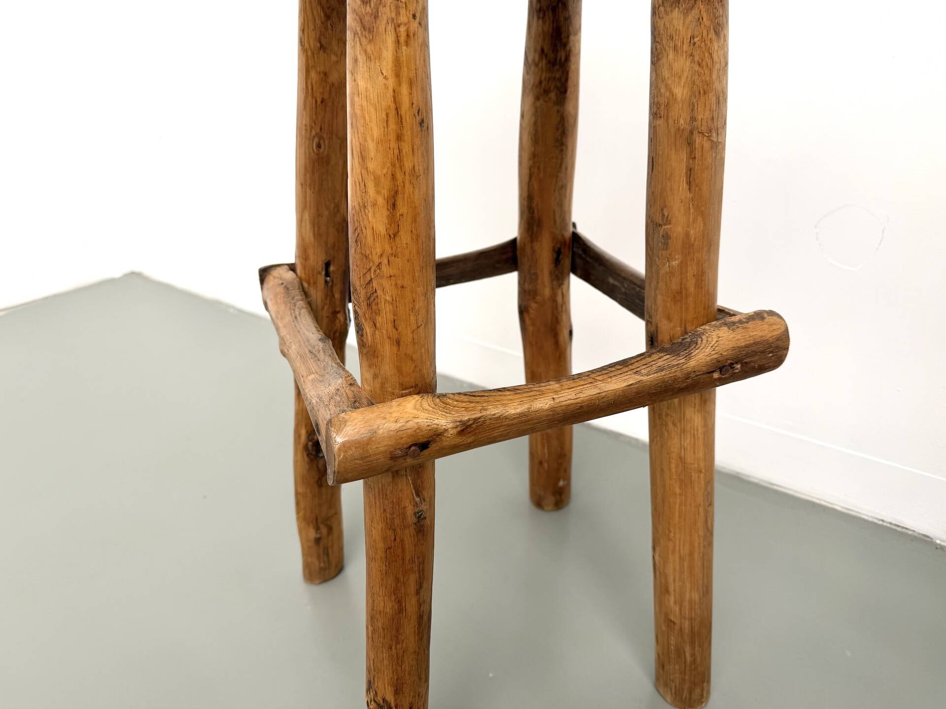 Pair of brutalist bar stools, France, 1950s
