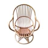 Rattan swivel shell chair